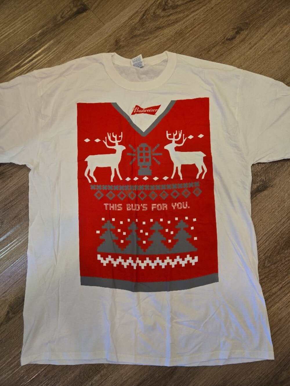 Budweiser Y2K "This Buds For You" Christmas T-Shirt Men's/Unisex XL